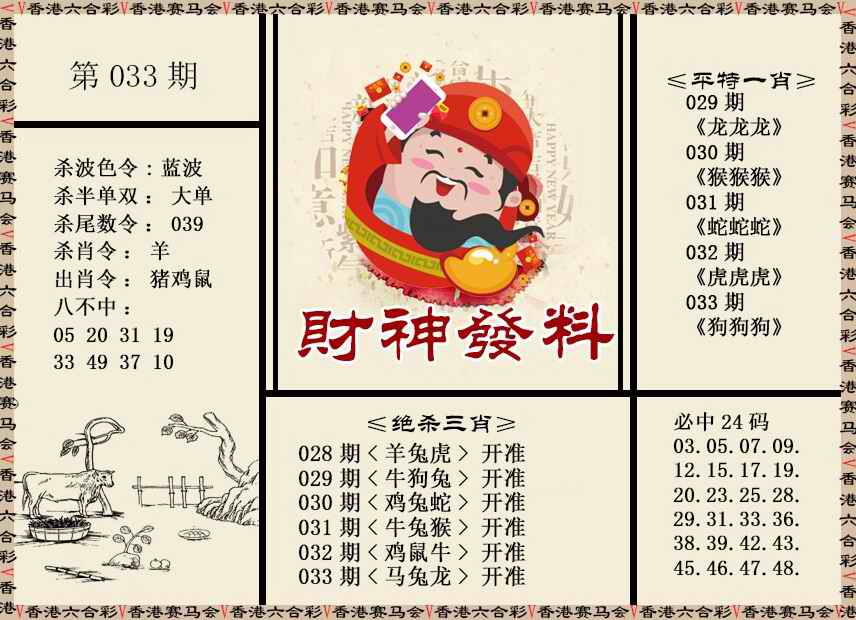 033期财神发料[图]